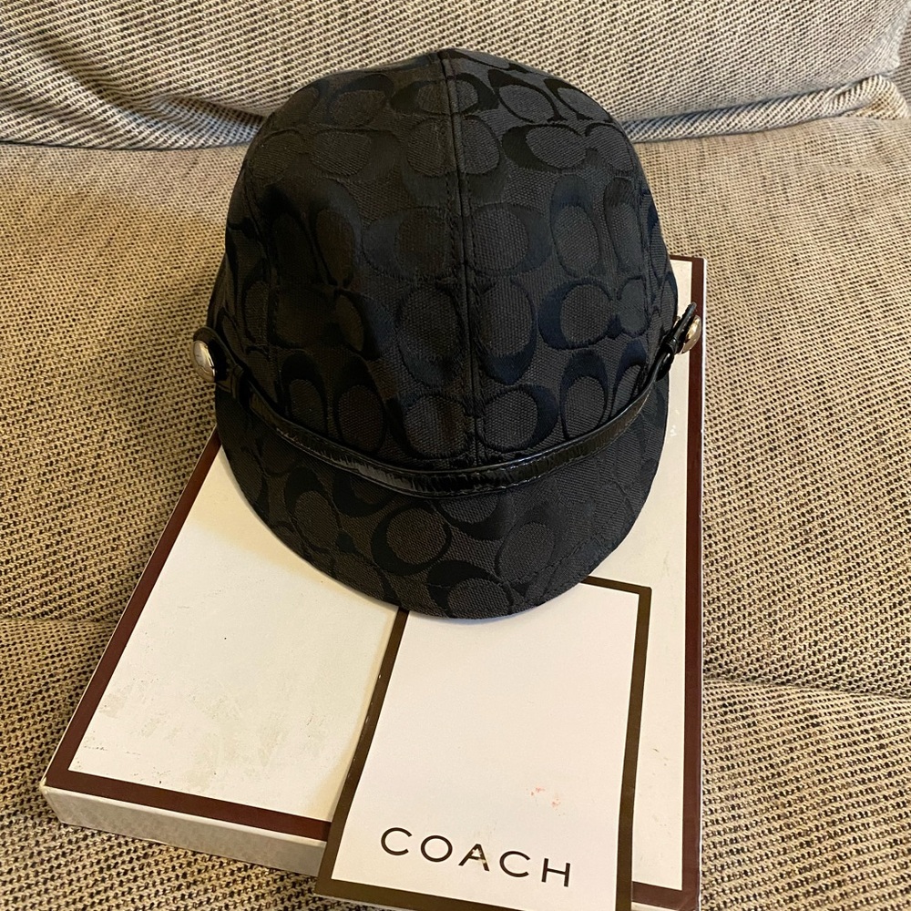 Coach Black Patterned Hat /size S